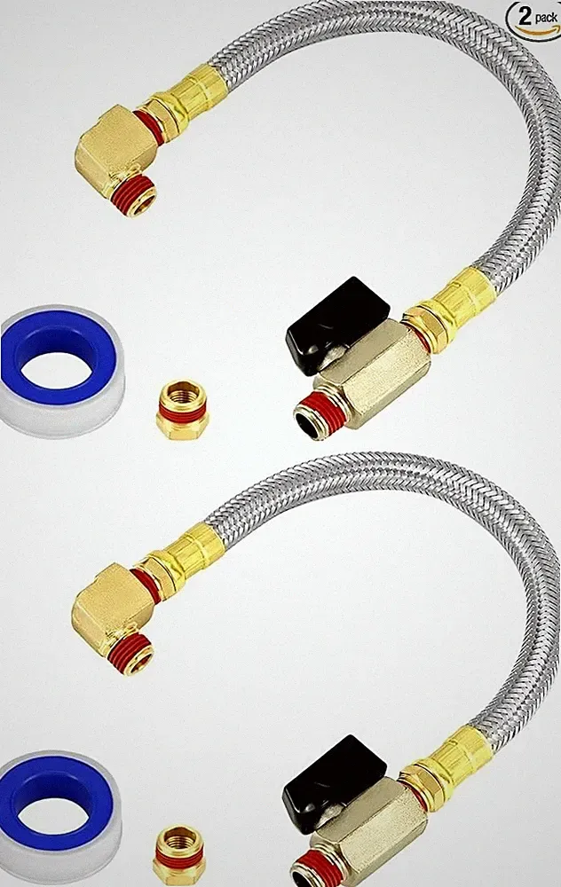 2 Pack Extended Tank Drain Valve Assembly Kit for Air Compressor, Including 10 I