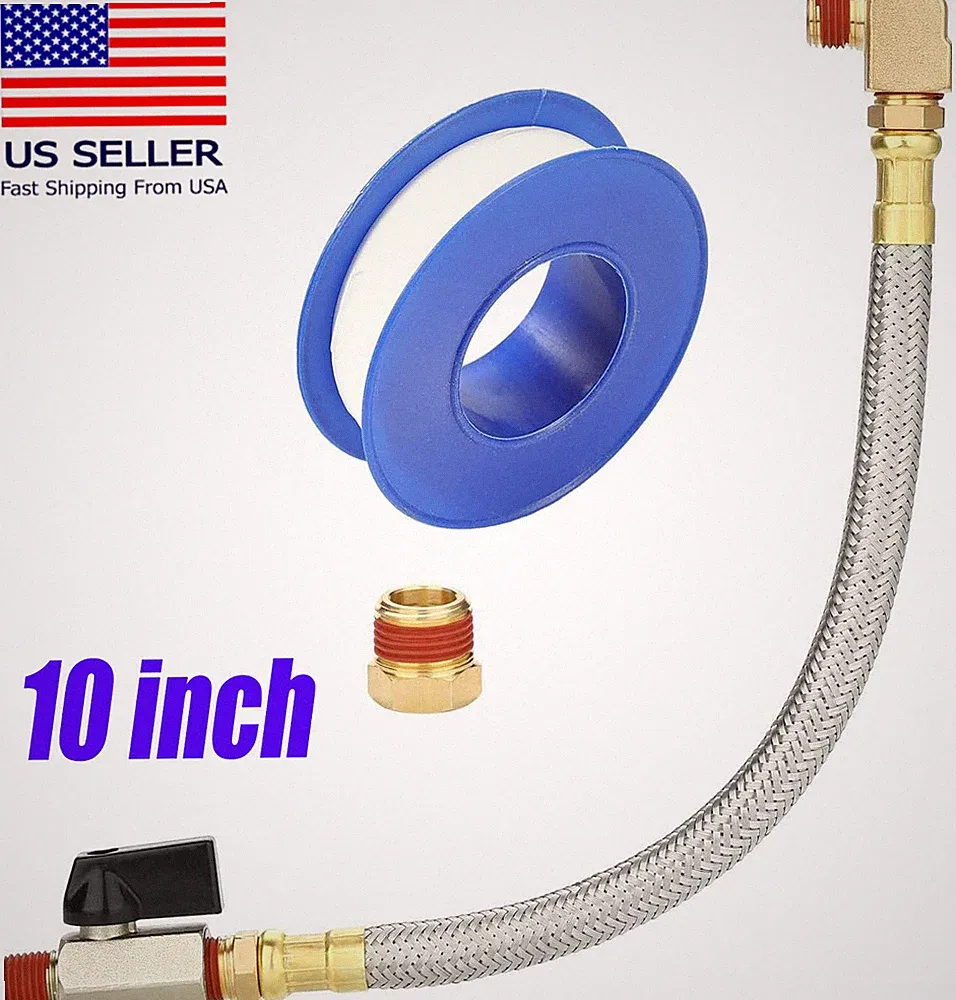 Extended Tank Drain Valve Assembly Kit for Air Compressor Including 10 Inches