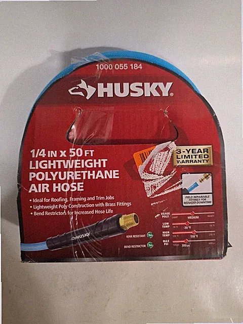 Husky 1/4 in X 50 ft Lightweight Polyurethane Air Hose 300 PSI