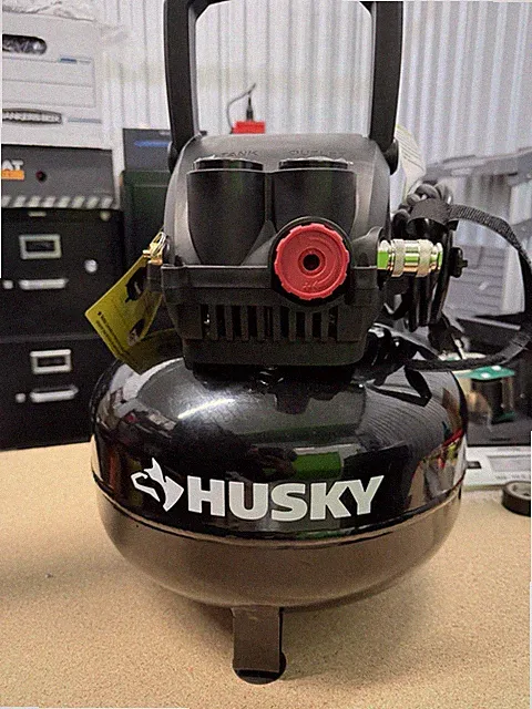 Husky 3 Gal. 120 PSI Portable Electric Oil‑Free Pancake Air Compressor 0210342A