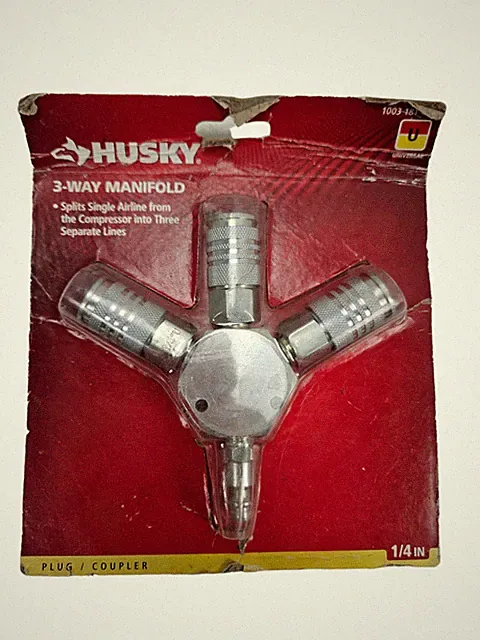 Husky 3-Way Manifold 3 Way Airline Splitter for Air Compressor Line