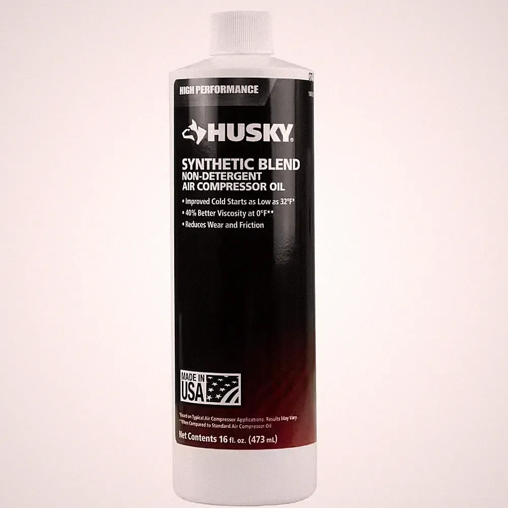 Husky Synthetic Blend Non-Detergent Oil Air Compressor Oil-lubricated friction